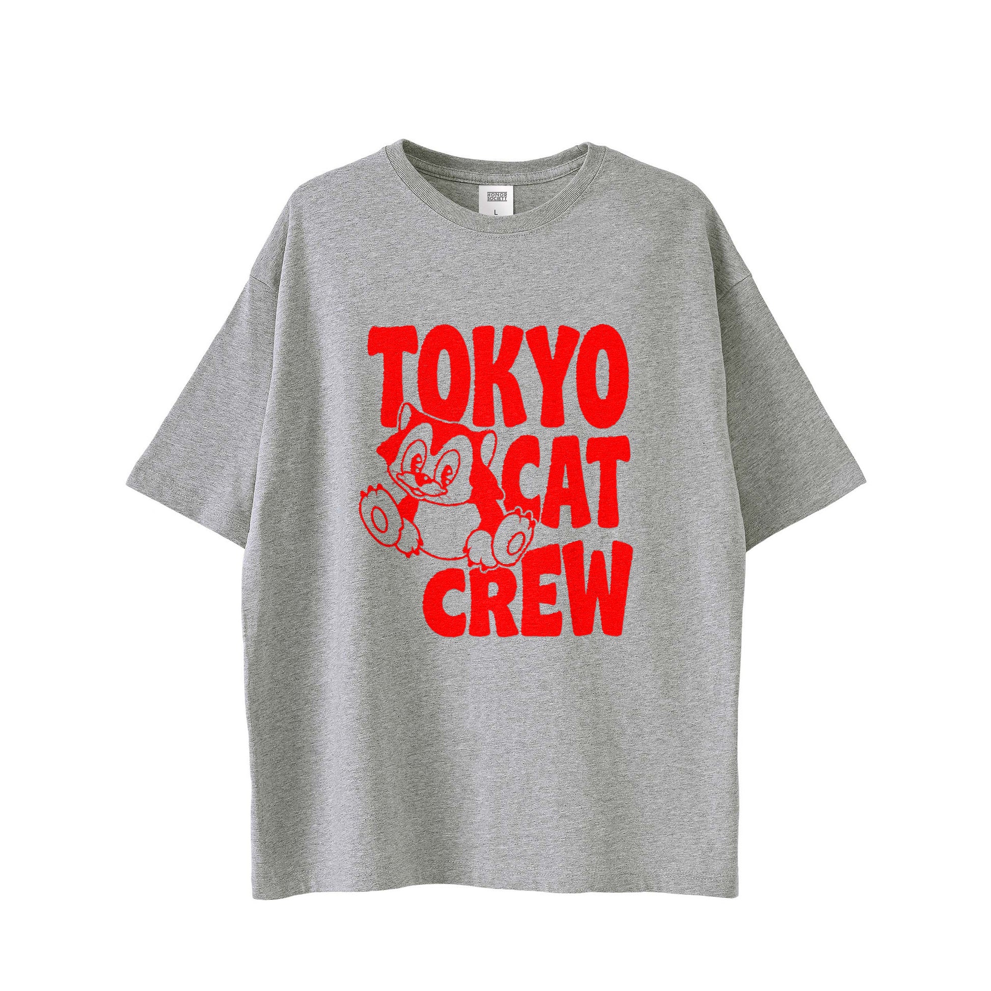 Tokyo Cat Crew T-shirt gray image