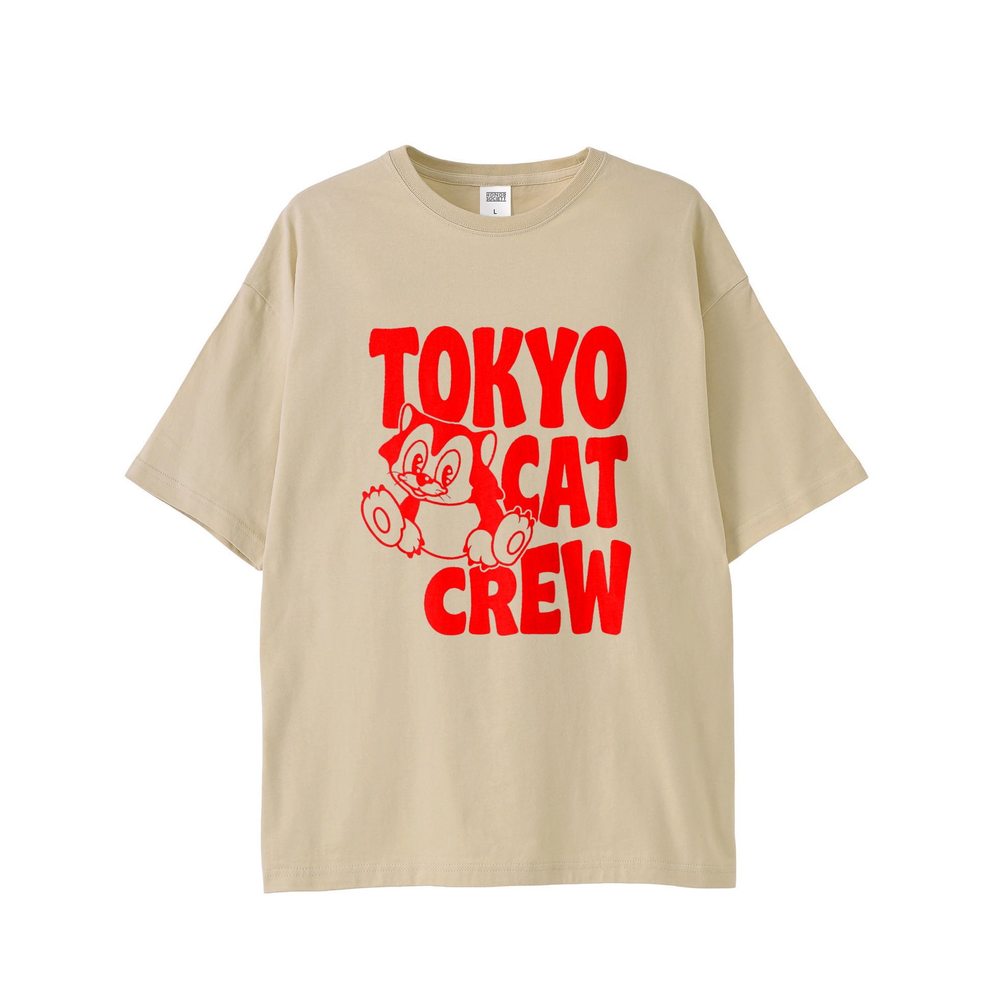 Tokyo Cat Crew T-shirt pastel-beige image