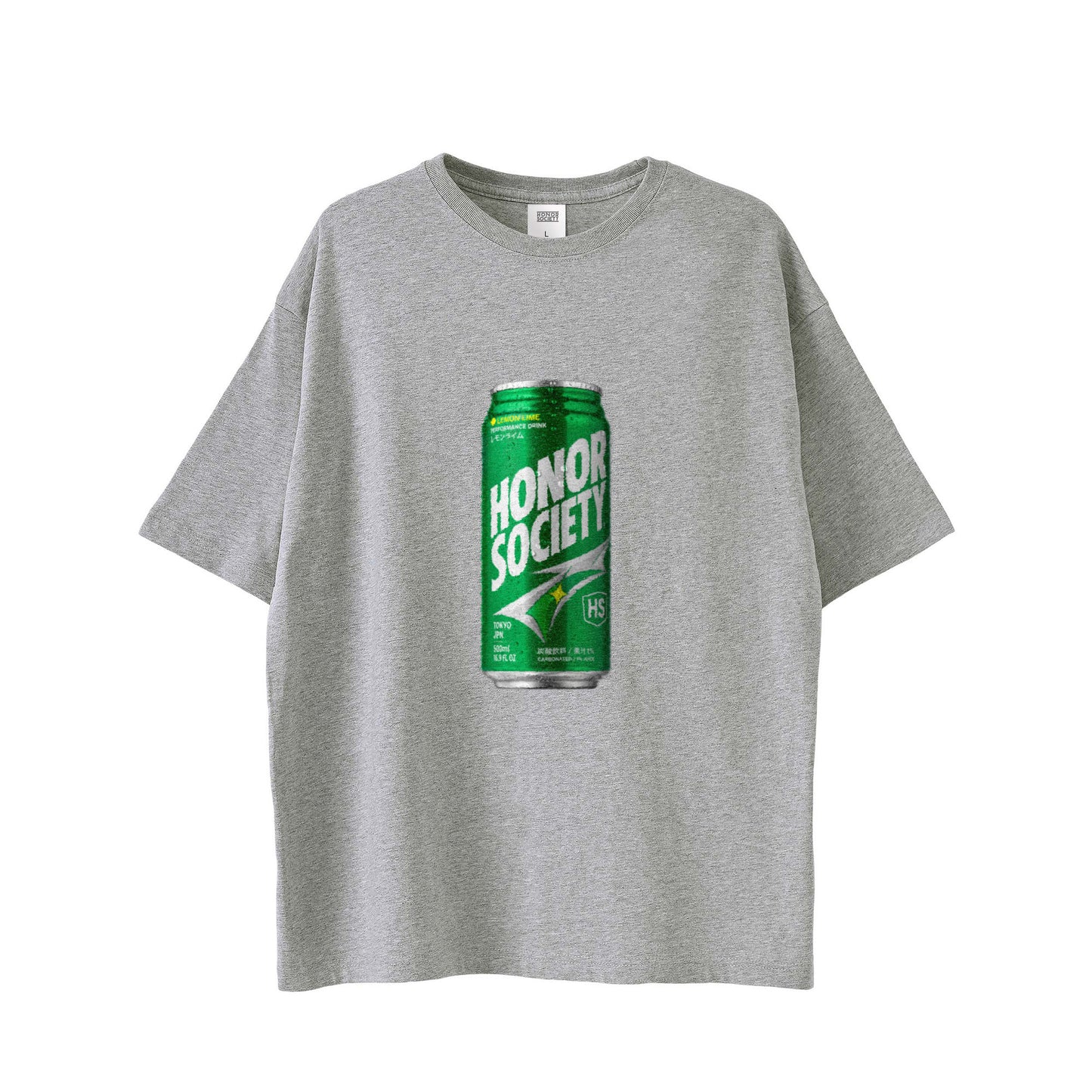 Honor Society Canned Juice T-Shirt — Gray (Front)
