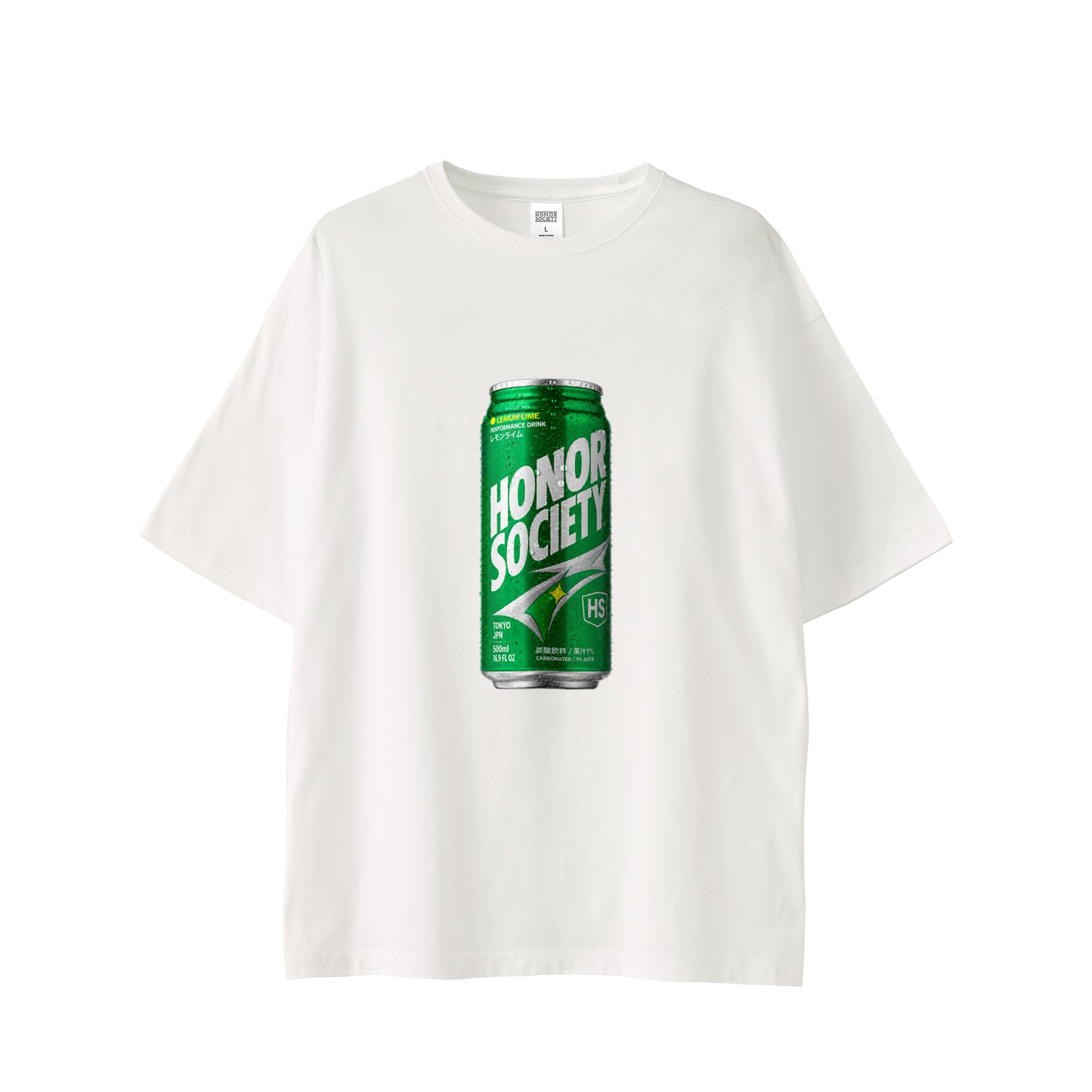 Honor Society Canned Juice T-Shirt — White (Front)