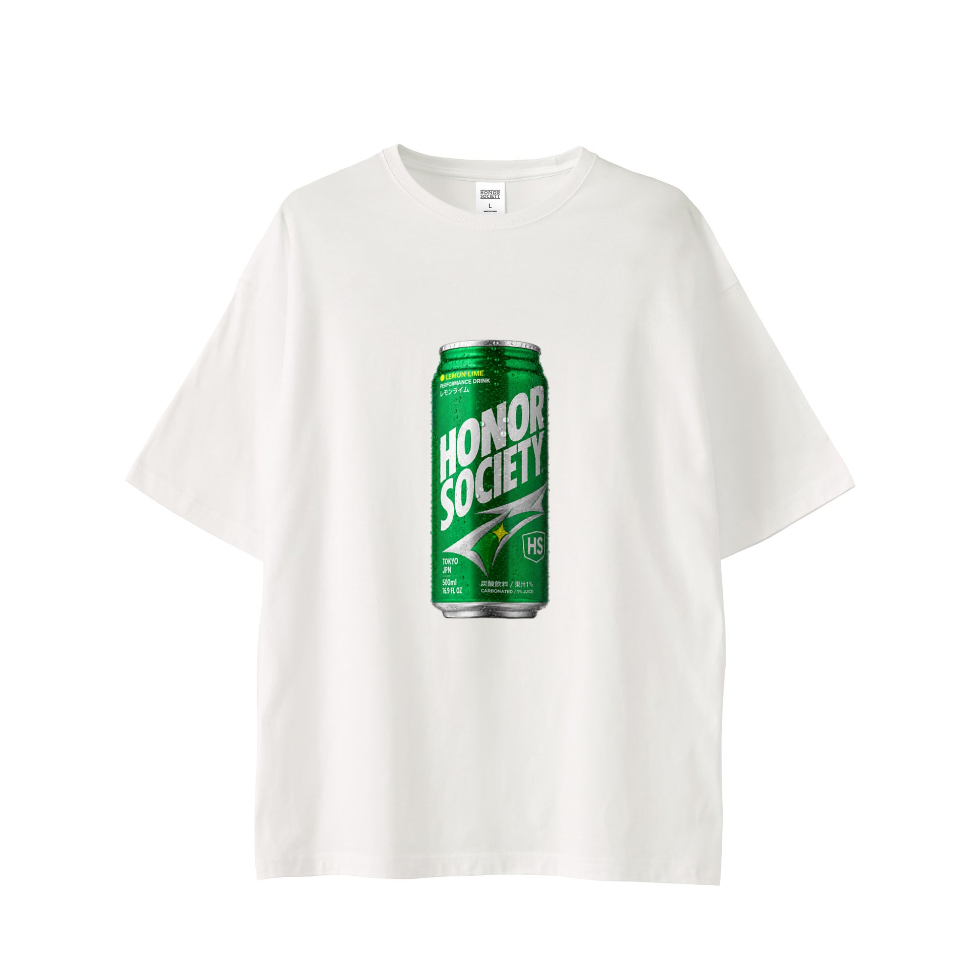 Honor Society Canned Juice T-Shirt — White (Front)