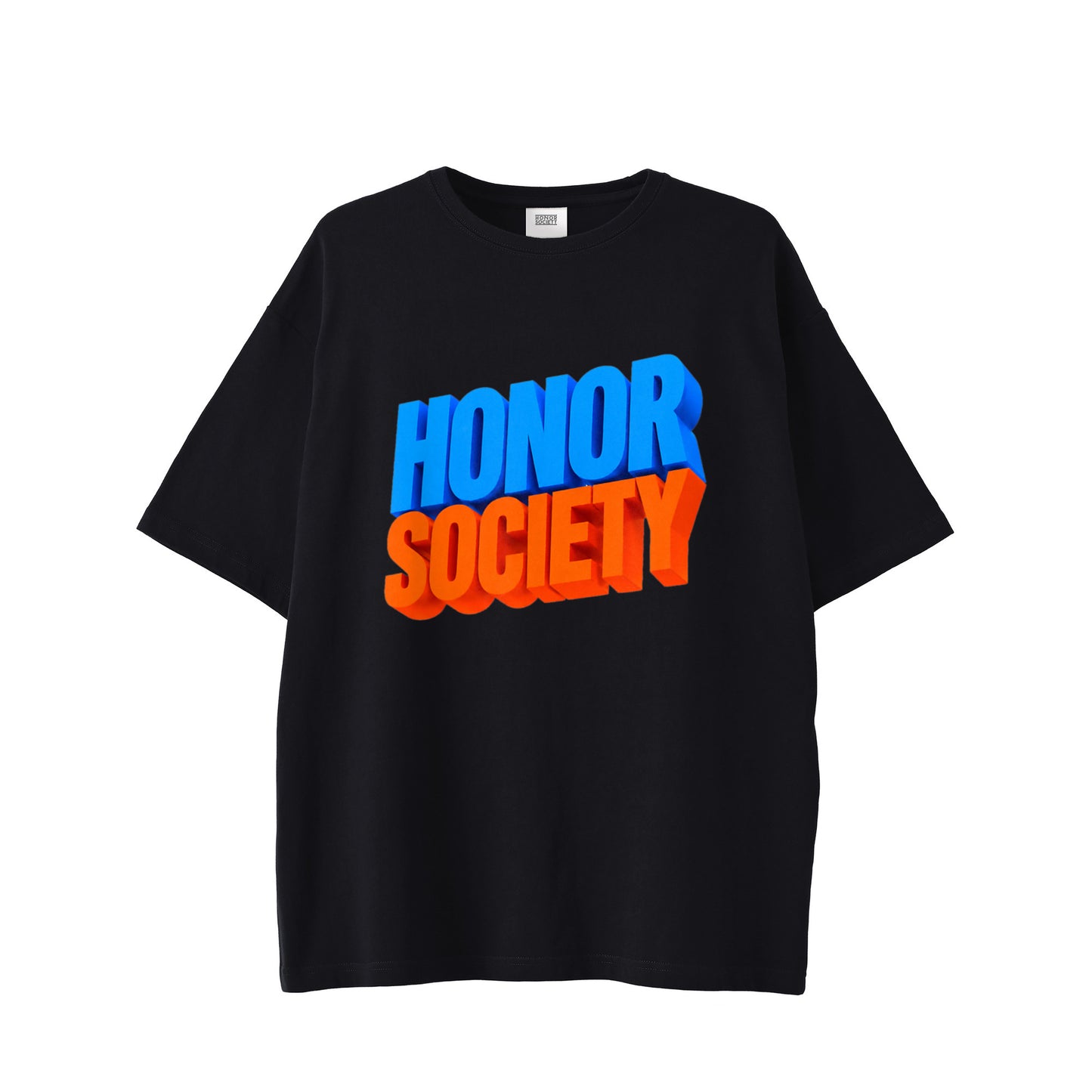Honor Society 3D Logo T-Shirt — Black (Front)