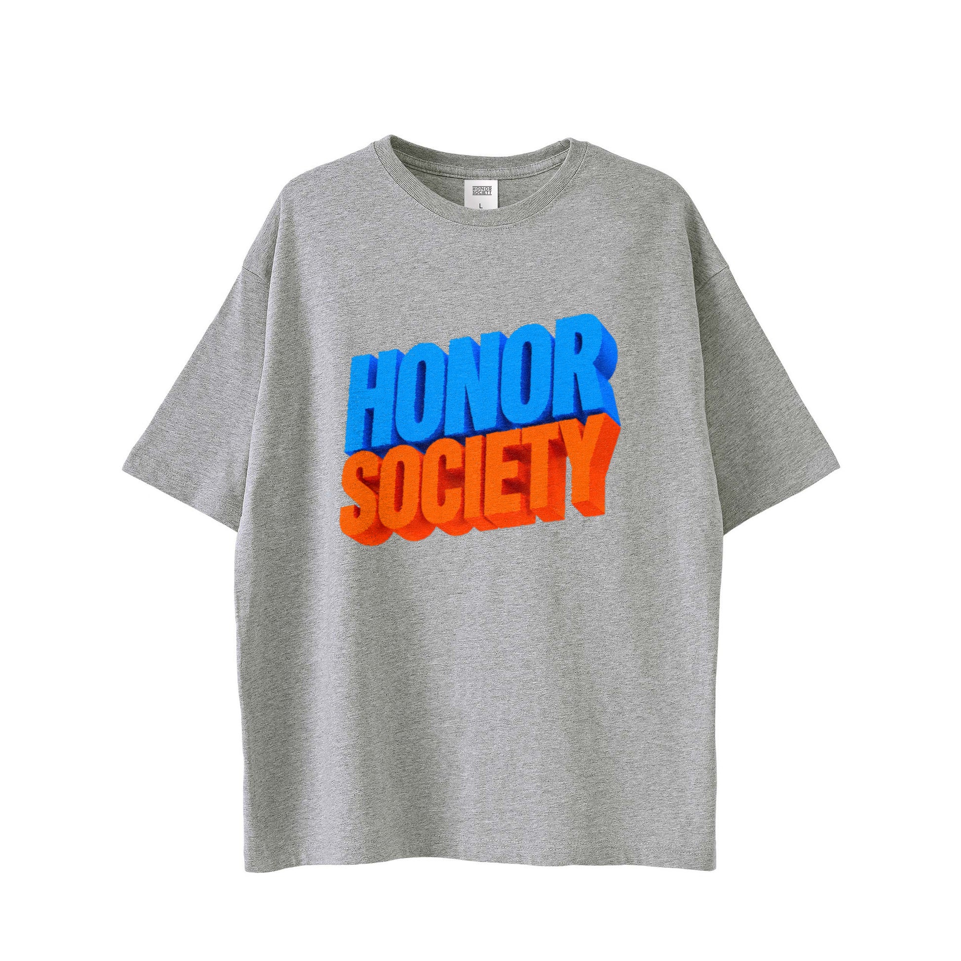 Honor Society 3D Logo T-Shirt — Gray (Front)