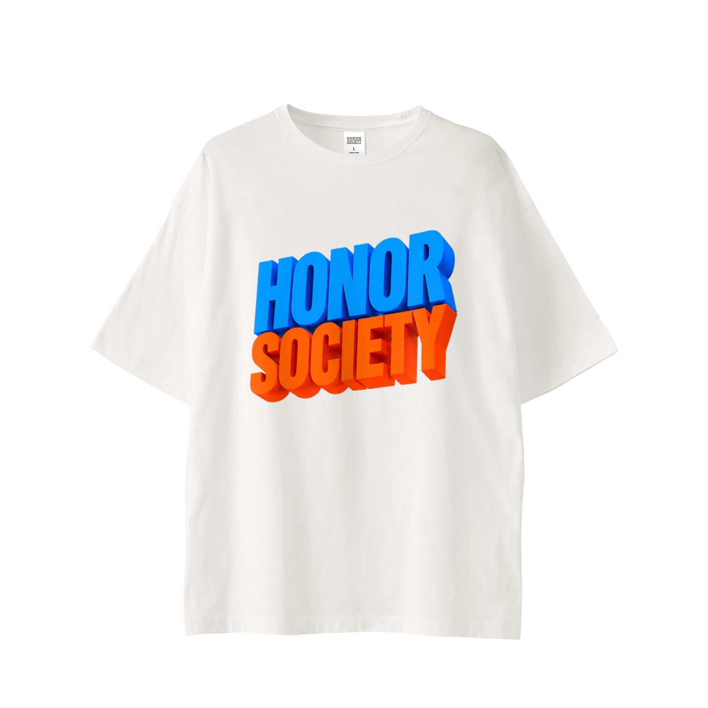 Honor Society 3D Logo T-Shirt — White (Front)