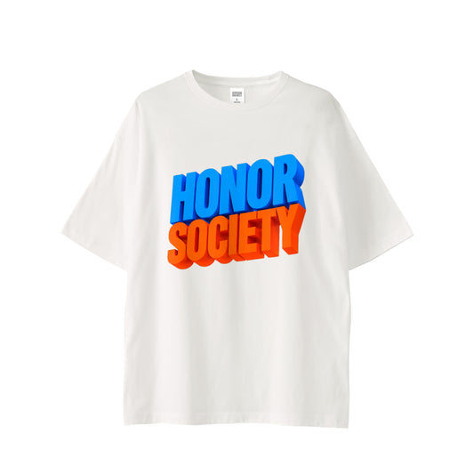 Honor Society 3D Logo T-Shirt — White (Front)