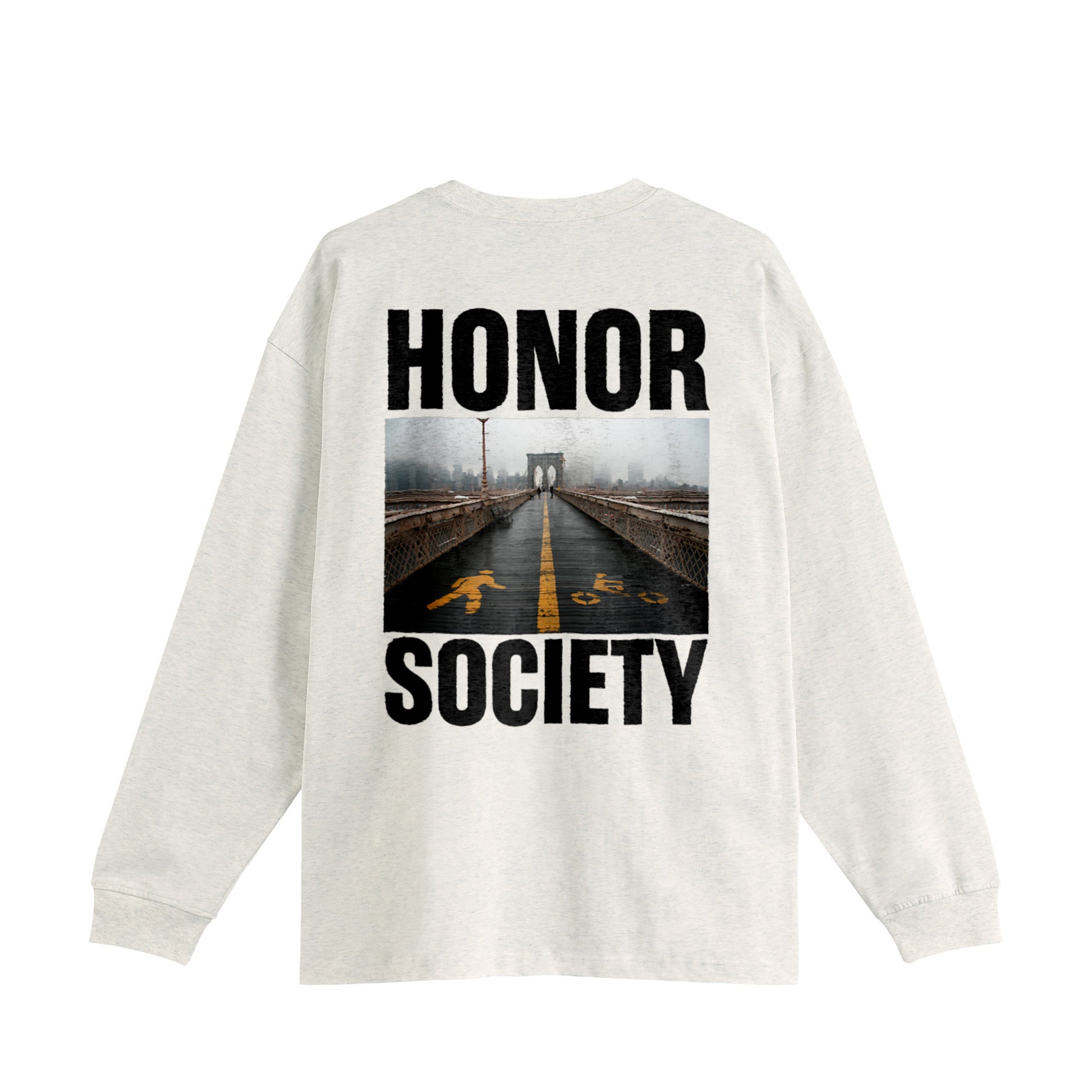 Honor Society Bridge Photo Long Sleeve T-shirt oatmeal image