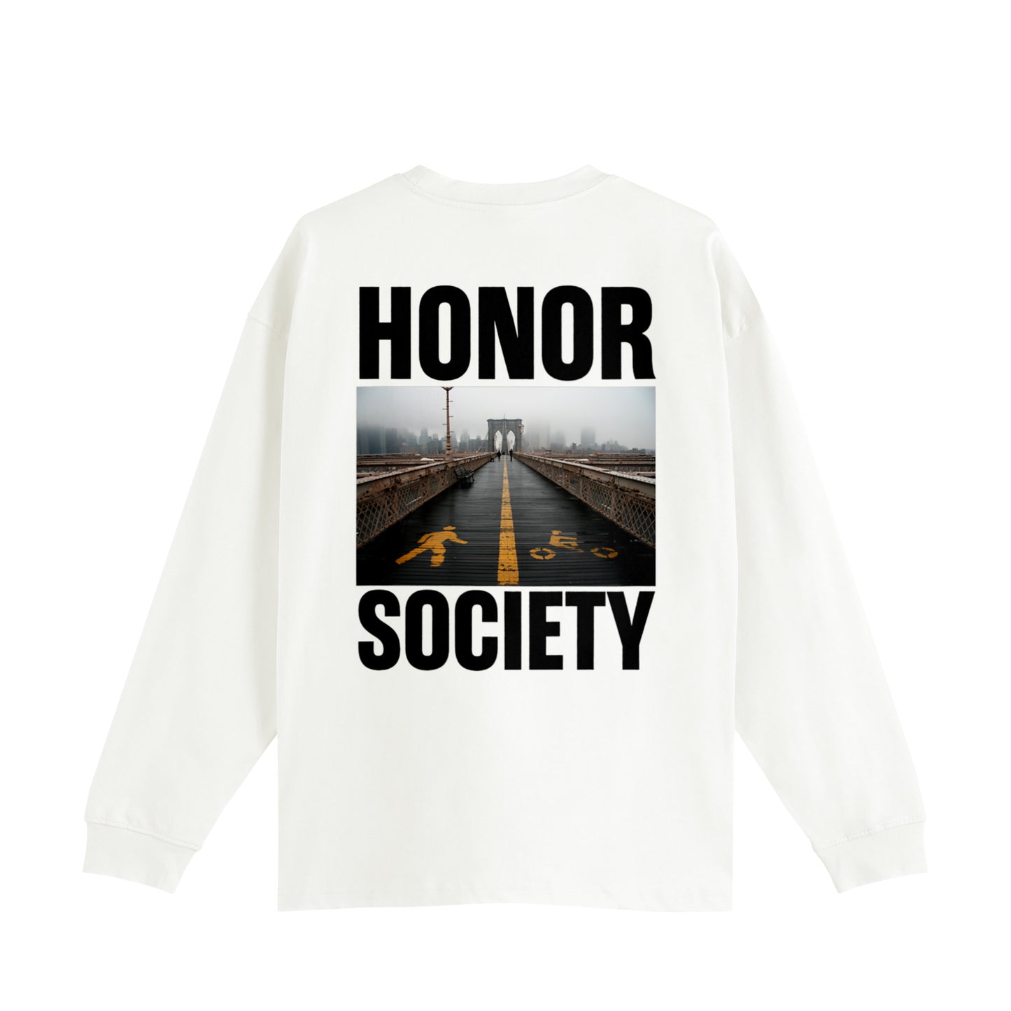 Honor Society Bridge Photo Long Sleeve T-shirt white image