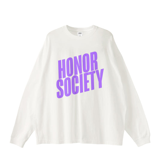 Honor Society Diagonal Long Sleeve Tshirt white image