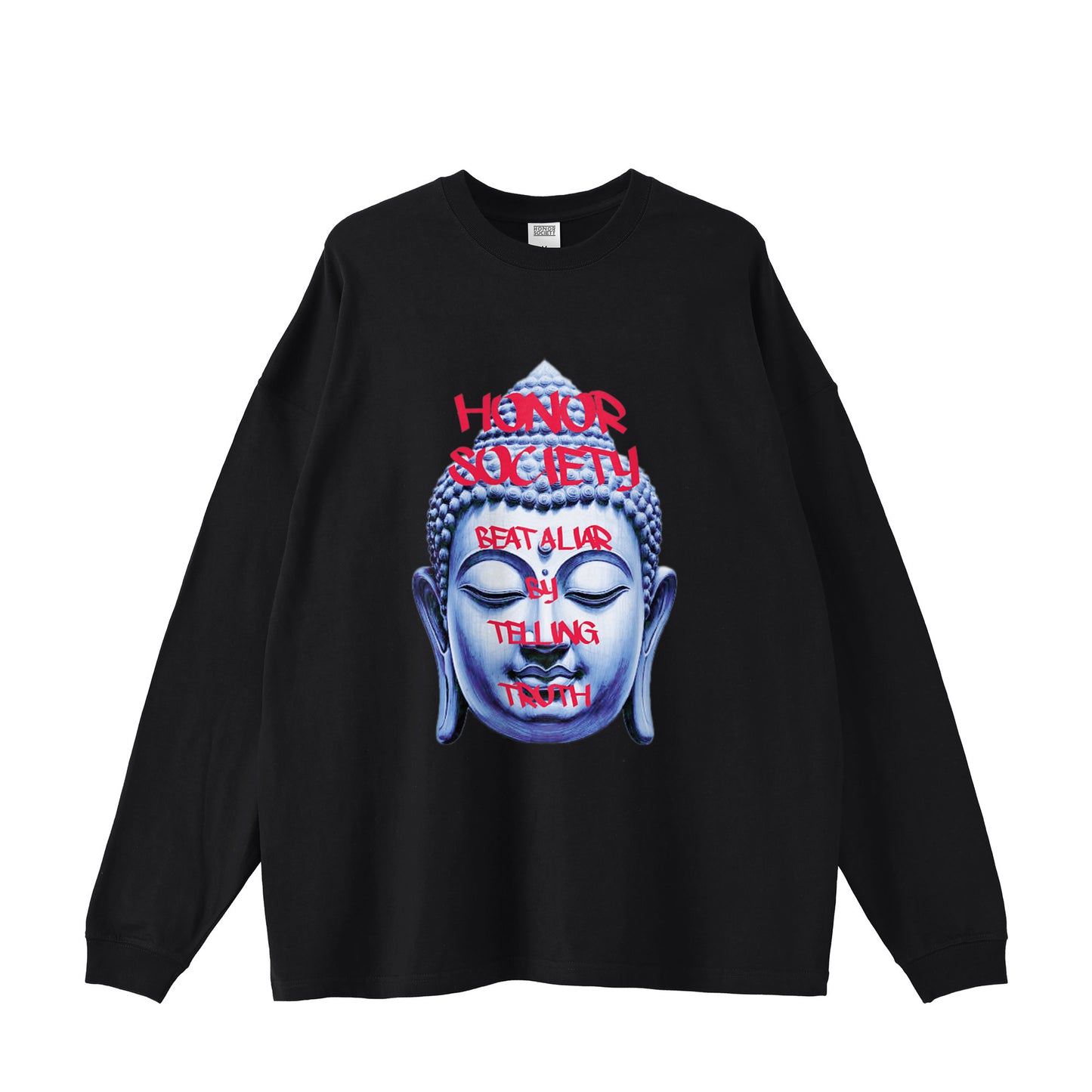 Honor Society Buddha Long sleeve Tshirt black image