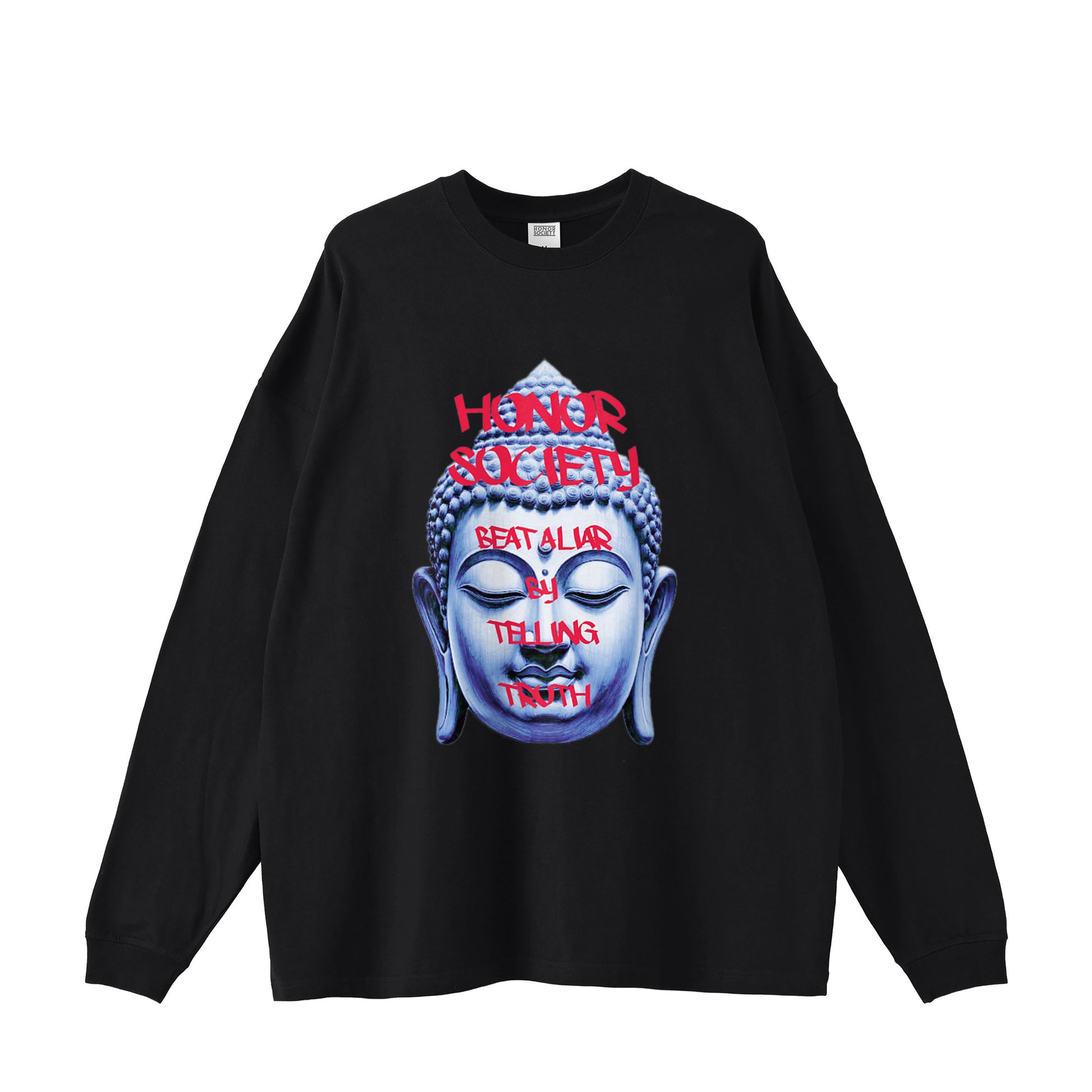Honor Society Buddha Long sleeve Tshirt black image