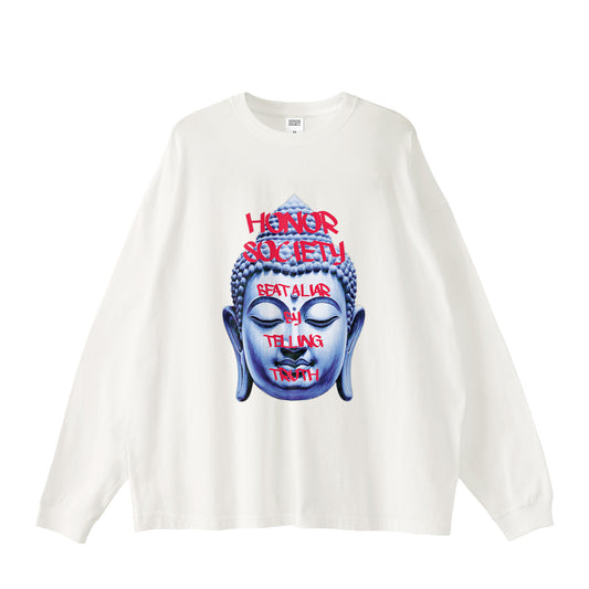 Honor Society Buddha Long sleeve Tshirt white image
